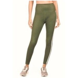 WILO The Label Olive‎ Green Polka Dot Leggings With White Side Stripe Size L